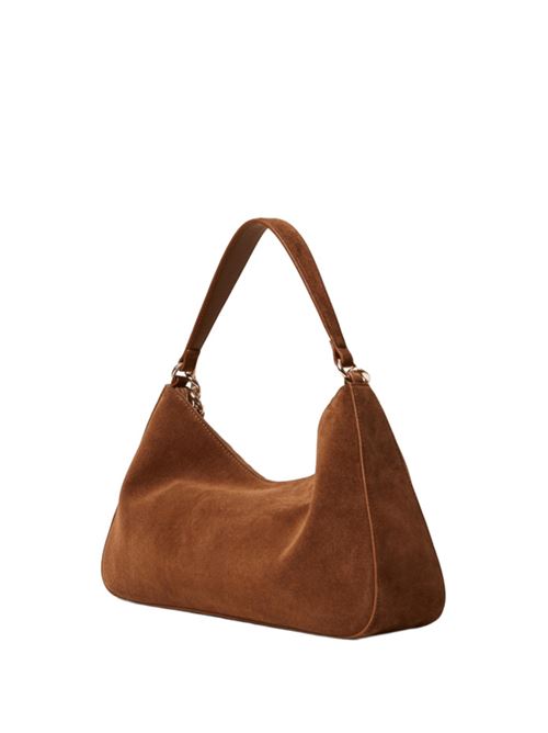 Borsa da donna in pelle scamosciata, a mano/spalla, catena, colore cuoio. TWINSET | 252TB716200057